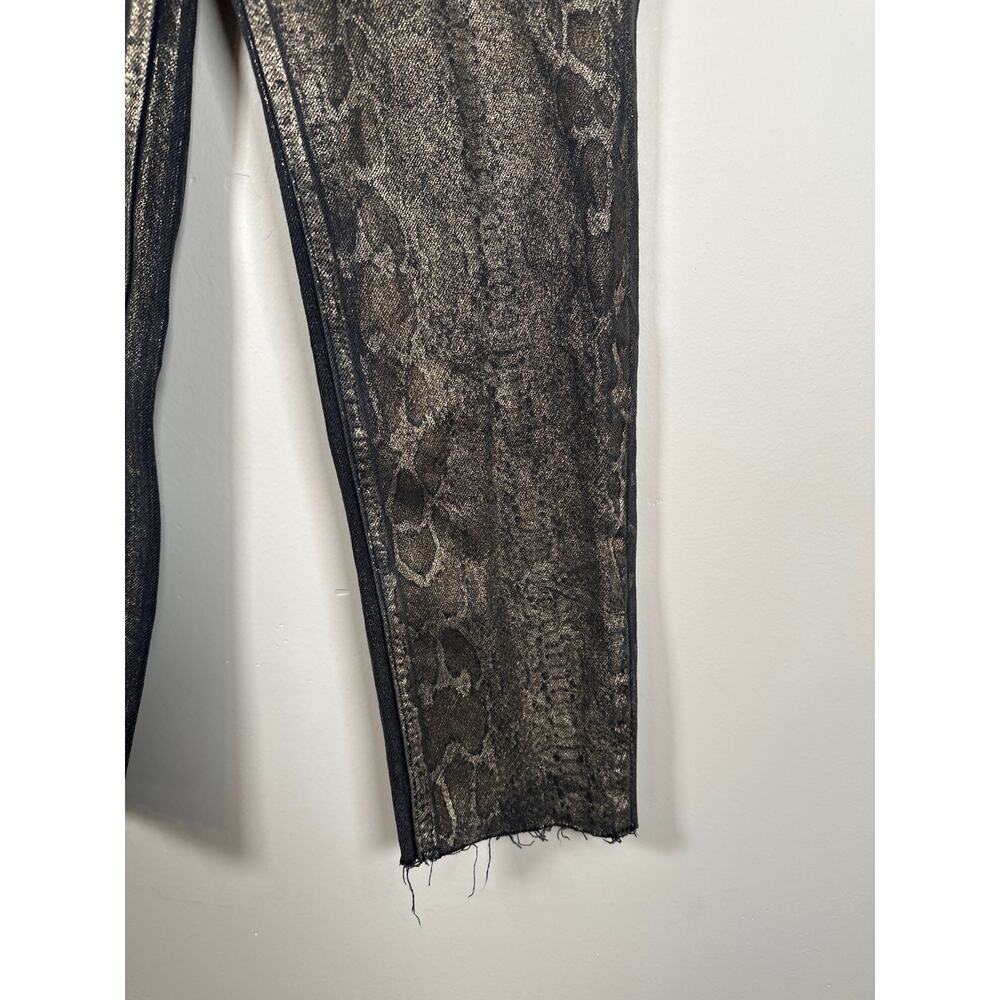 We The Free Free People CRVY Georgine Foil Jeans size 25 Color Animal Instincts - Picture 3 of 10